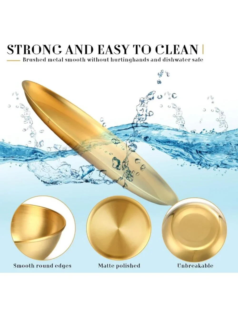Elegant Gold Stainless Steel 18-Piece Dinnerware Set - Large Plates & Utensils
